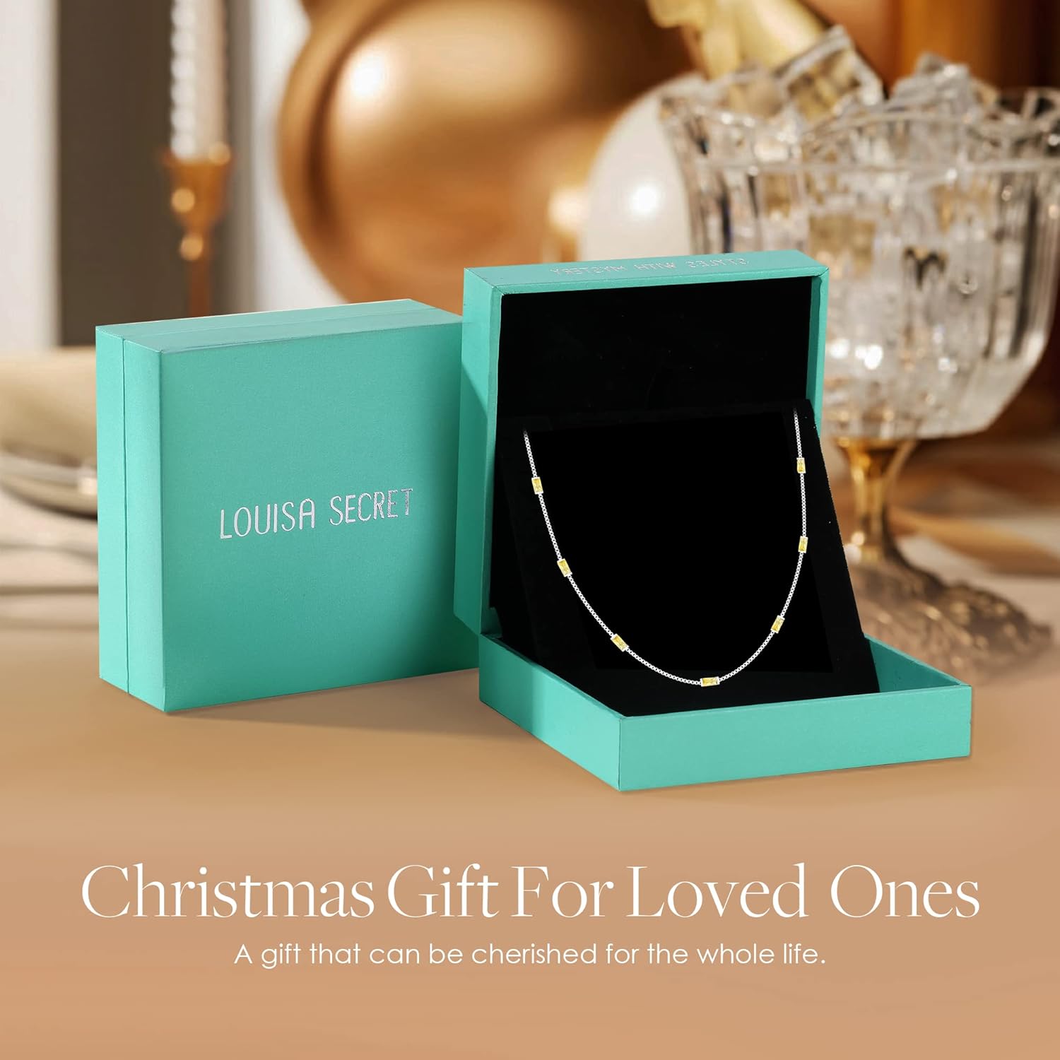 LOUISA SECRET Birthstone Necklaces for Women, 14K Gold Plated Dainty Simple Necklace, 925 Sterling Silver Birthday Anniversary Jewelry Gift for Women Mom Mother - Image 6