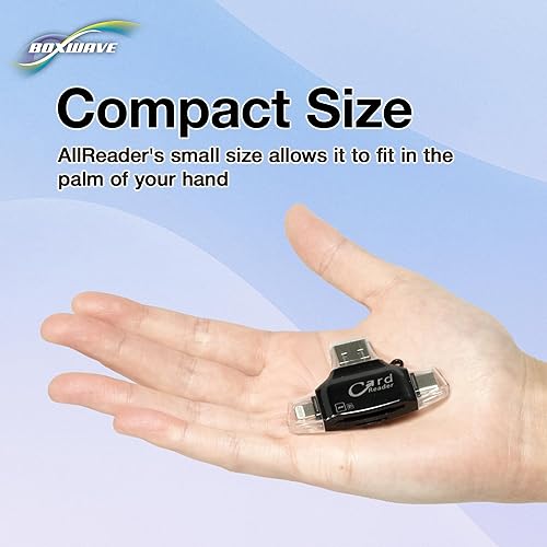 Miniatura 5 de BoxWave Gadget inteligente compatible con GameSir G7 - AllReader lector de tarjetas SD, lector de tarjetas microSD Compact USB - Negro azabache