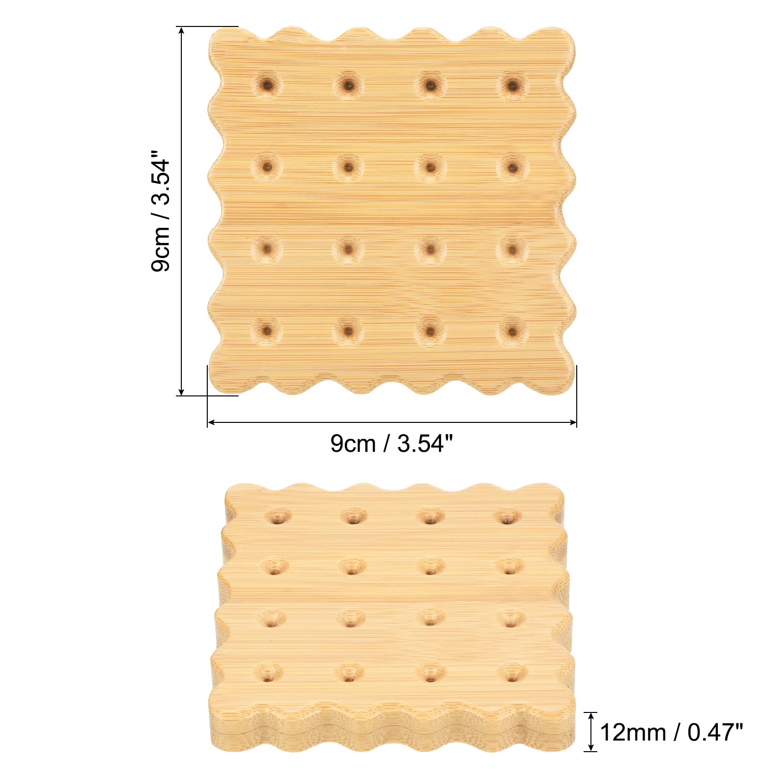 Amazon | PATIKIL 植木鉢受け皿 9 cm 3個 竹 クラッカー型 フラワー