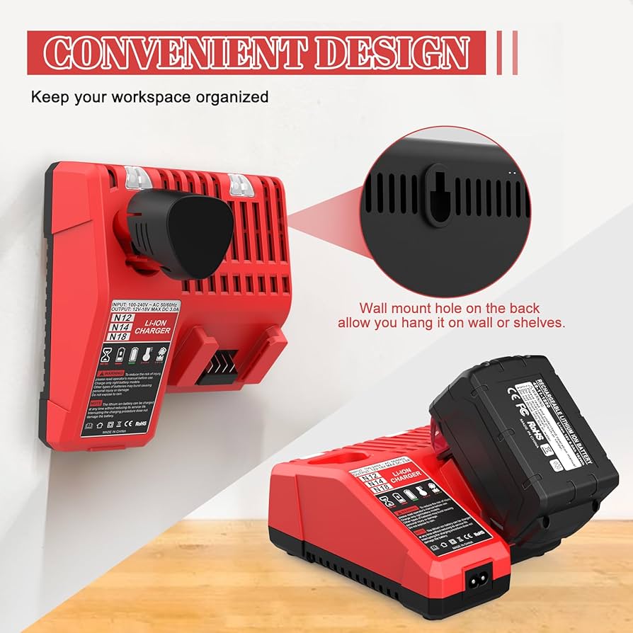 18V Fast Charger Replacement For Milwaukee M18 Battery
