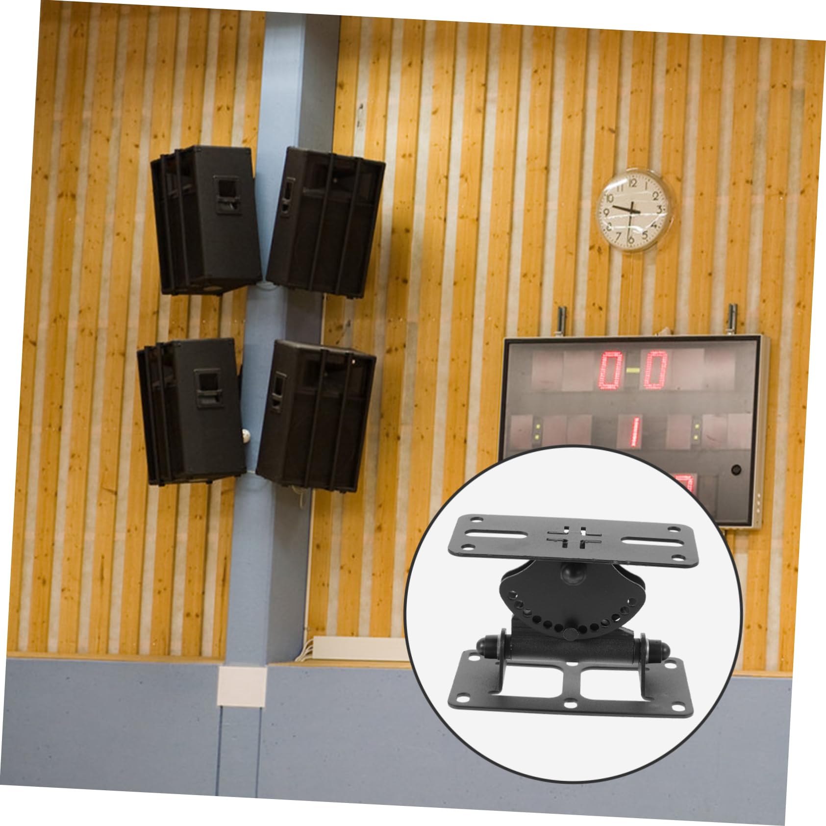 Housoutil Support Murale en Zinc Rotatif pour Alliage de Enceinte Mural Fixation Noir, Stable et Gain de Place pour Systèmes Audio et Scènes Techniques