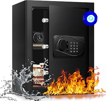 60L Large Home Steel Security Safe Box with Fireproof Document Bag