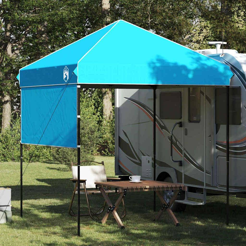 Faltpavillon Blau 194 x 194 x 251 cm Pop-up Zelt Garten | Flexibler Schattenspender mit Höhenverstellung für Terrasse, Gartenpartys und Events im Außenbereich.