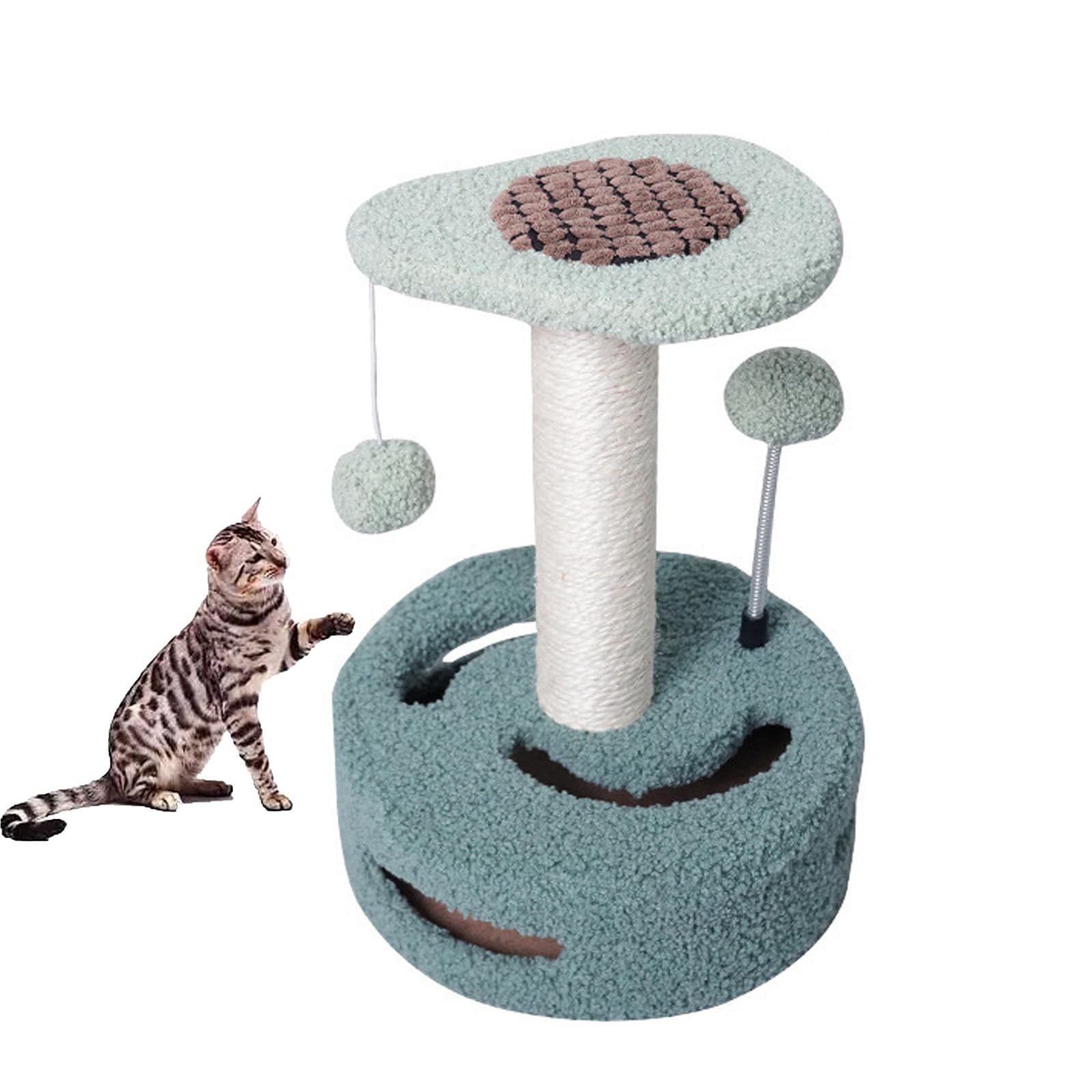 Árbol para Gatos, Torre para Gatos con Postes Rascadores Cubiertos De Sisal, Condominio para Gatos con Divertidos Juguetes para Gatos Y Manta Suave, Adecuado para Espacios Pequeños,E