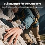 Rugged Military Smart Watch for Men, 5ATM Waterproof, 170+ Sports Modes, 1.43" AMOLED Round Health Fitness Tracker Watch,Tactical Smartwatch Compatible with iPhone Android,Silver Stainless Steel Metal
