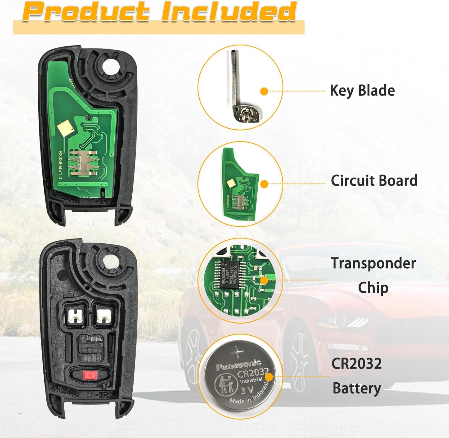 Key Fob Replacement Fits for 2014-2018 Buick Encore/ 10-19 Chevy Equinox/ 12-17 Sonic/ 16-17 Spark/ 15-18 Trax/ 10-19 GMC Terrain Keyless Entry Remote Control OHT01060512 2Pcs