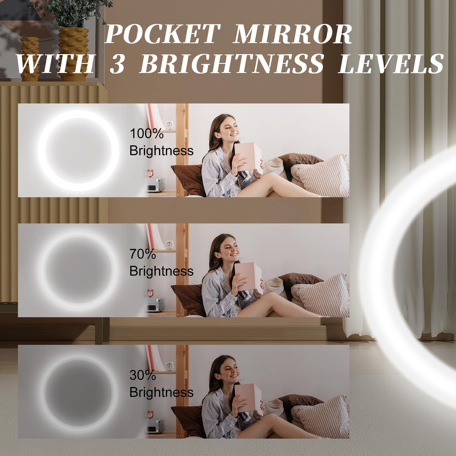 Pink LED Compact Mirror - 1X/3X Magnification -5 Pink LED Compact Mirror - 1X/3X Magnification -5