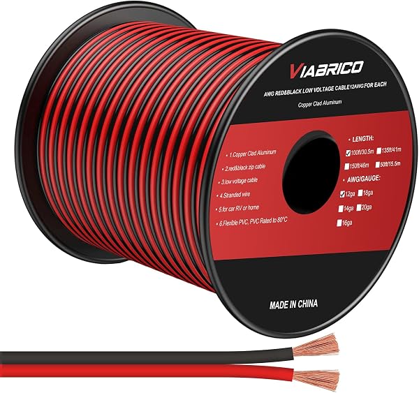 100ft 12AWG Copper Clad Aluminum Electrical Wire
