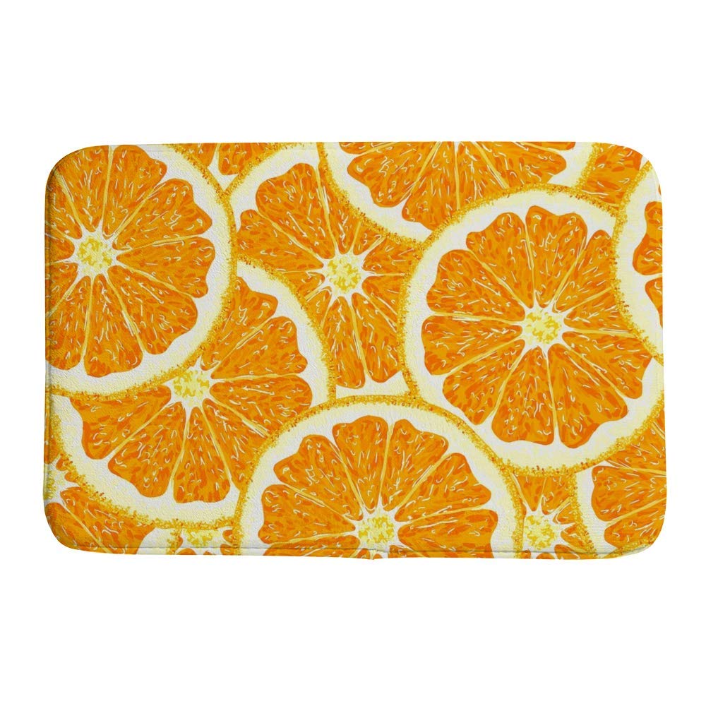 Tapis de bain jaune et orange Ruchen petit format avec envers de sécurité