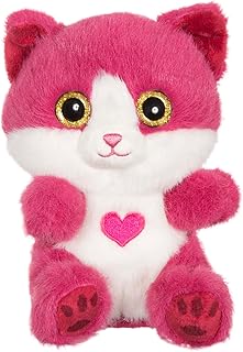 Gipsy Toys – Peluche Chat « CUTYDOOS Love » – 13 CM – Rose Framboise avec CŒUR Brode - Cadeau St Valentin ET FÊTE des MÈRES