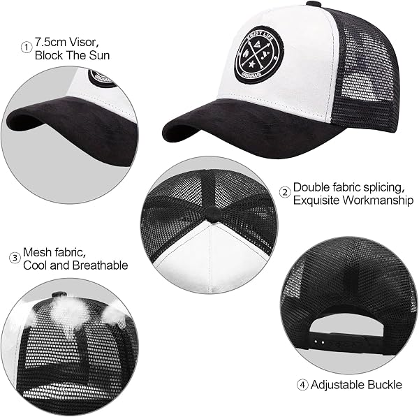 Tiakay Casquette de Baseball Trucker Unisexe Anti-UV - Ajustable avec Boucle en Metal, Maille Brodée pour Sport, Voyages et Outdoor d'Été | Streetwear Premium - 3