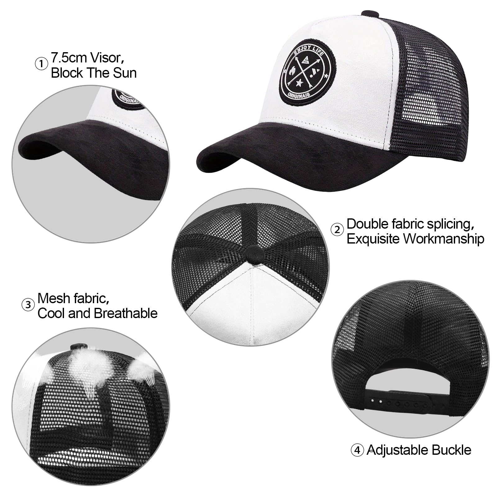 Tiakay Casquette de Baseball Trucker Unisexe Anti-UV - Ajustable avec Boucle en Metal, Maille Brodée pour Sport, Voyages et Outdoor d'Été | Streetwear Premium - 3