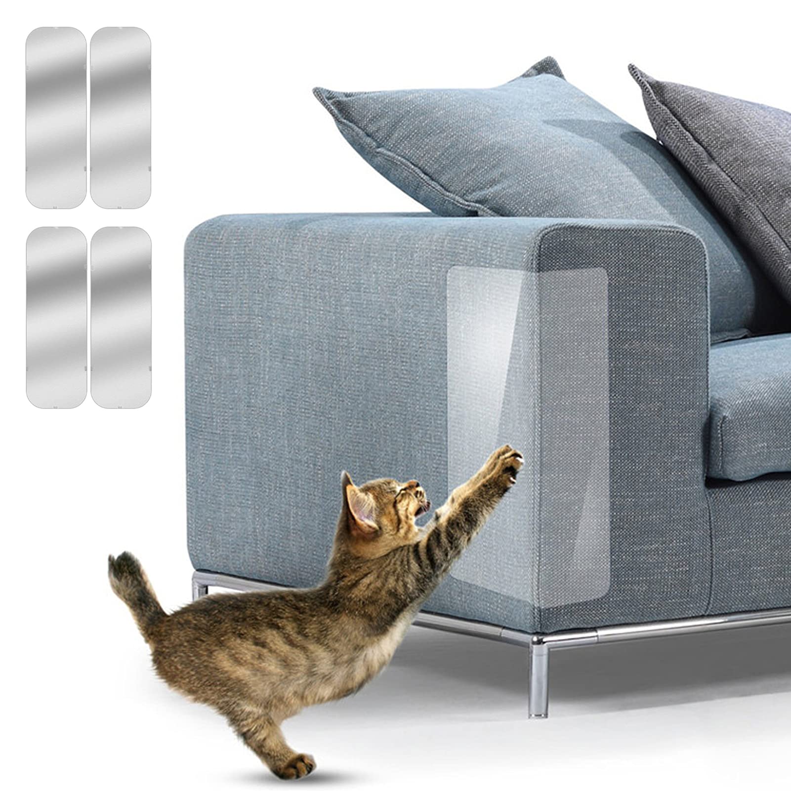 ACAREY Protector de arañazos para gatos, protectores antihuellas, autoadhesivos, transparente, protección antiarañazos, para muebles, protección contra los arañazos, 14 x 46 cm (16)