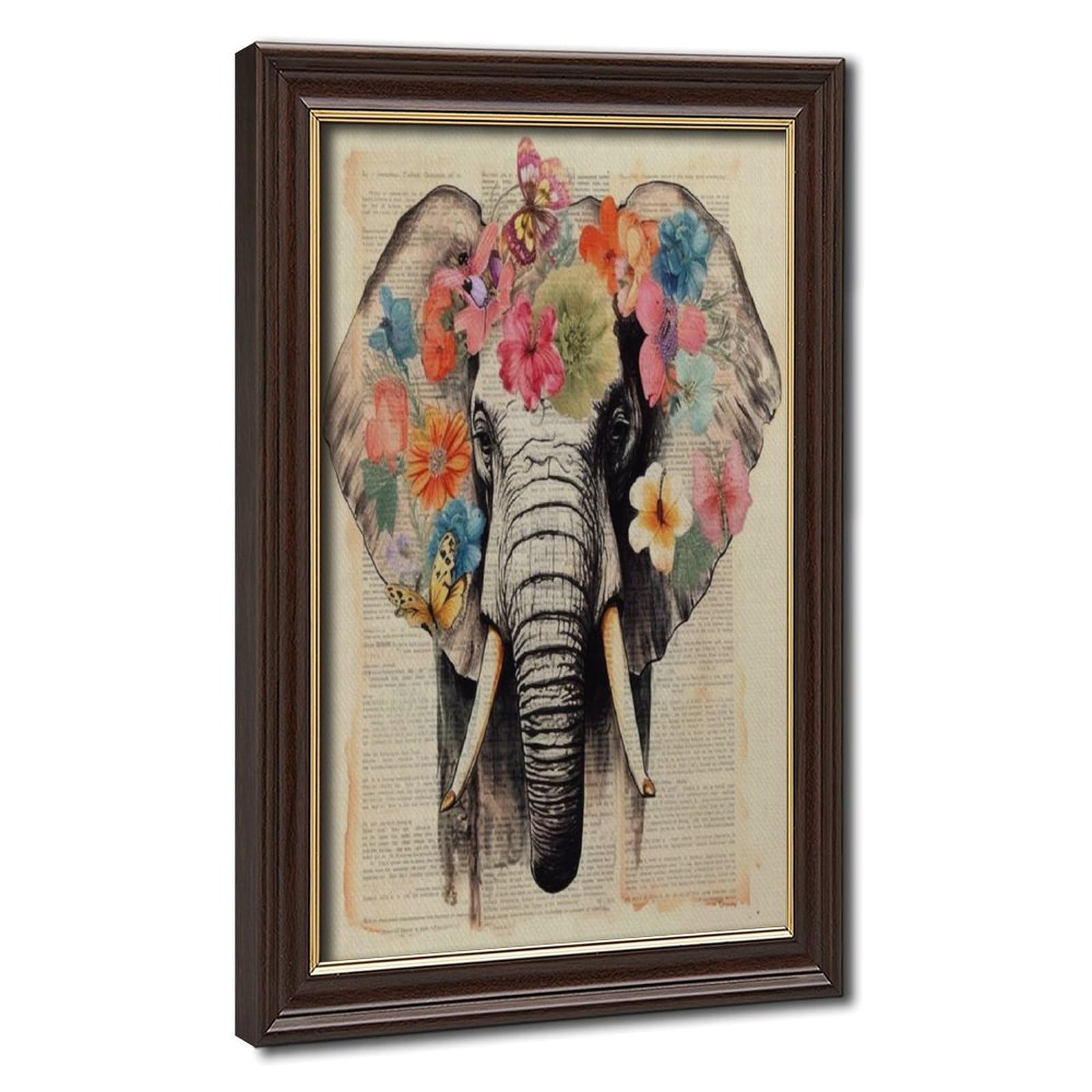 Bareronor Watercolour Elephant Poster Canvas Poster Bedroom Decor Landscape Office Room Decor Gift 12" L X 18" W