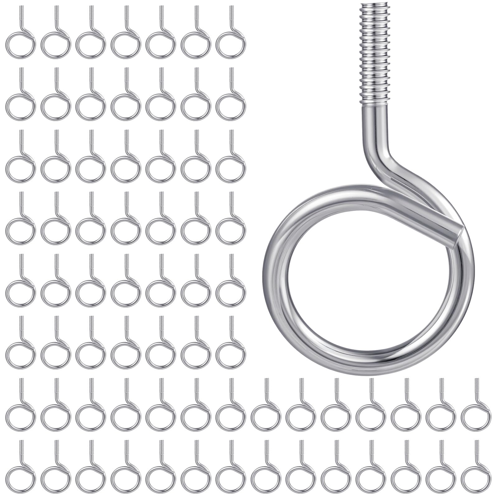 Yaocom 50 Pcs 1/4"-20 Machine Threaded Bridle Rings 1-1/4" Diameter Heavy Duty Bridle Wiring Rings Cable Hangers for Low Voltage Cable Pipe Management