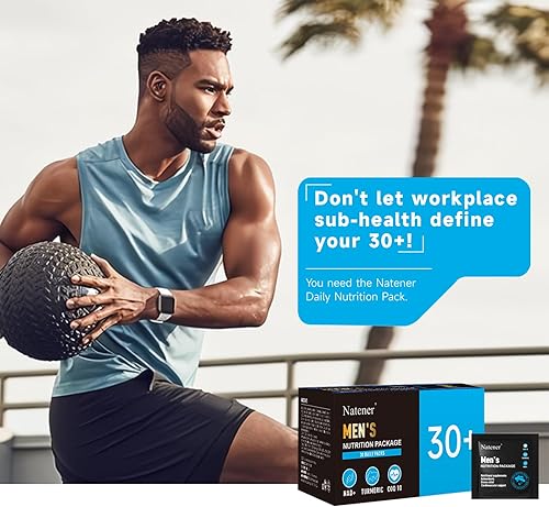 Miniatura 7 de Natener Man 6 en 1 2070 mg de vitamina y suplemento paquete diario  100 mg CoQ10 + 1000 mg Omega-3 + 260 mg Ashwagandha + 250 mg NAD + 400 mg