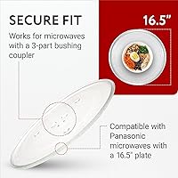 Vista 4 de Impresa Placa giratoria de vidrio para microondas de repuesto, compatible con los modelos Panasonic, Kenmore y Sears, 16.5 pulgadas de diámetro
