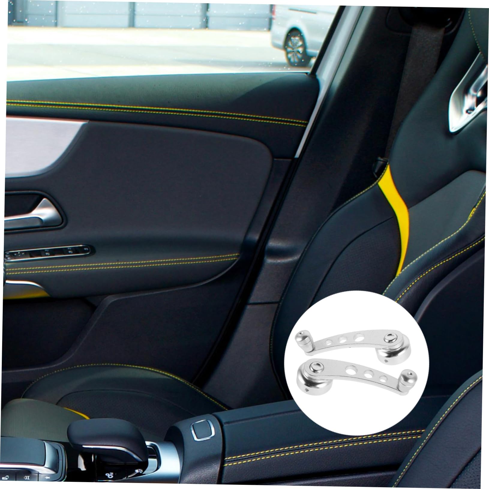 Zerodeko 4 Stück Autofensterkurbelgriffe Silber, aus Aluminiumlegierung