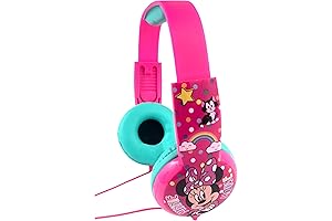 Disney Minnie Mouse Kids Safe Headphones - Volume Limiting for Ages 3-12