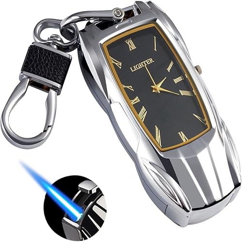 Encendedor de antorcha, encendedores a prueba de viento, encendedor de reloj, recargables a prueba de viento, encendedor fresco con forma de