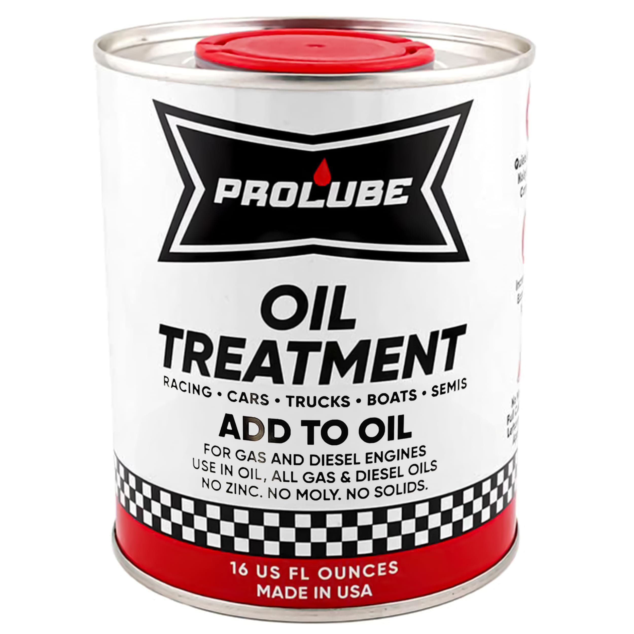 Prolube Oil Treatment - Engine Oil Additive for Gas & Diesel Engines - Reduces Wear, Noise, Vibration - Boosts Fuel Economy & Horsepower - Works on Transmissions & Differentials (16oz)