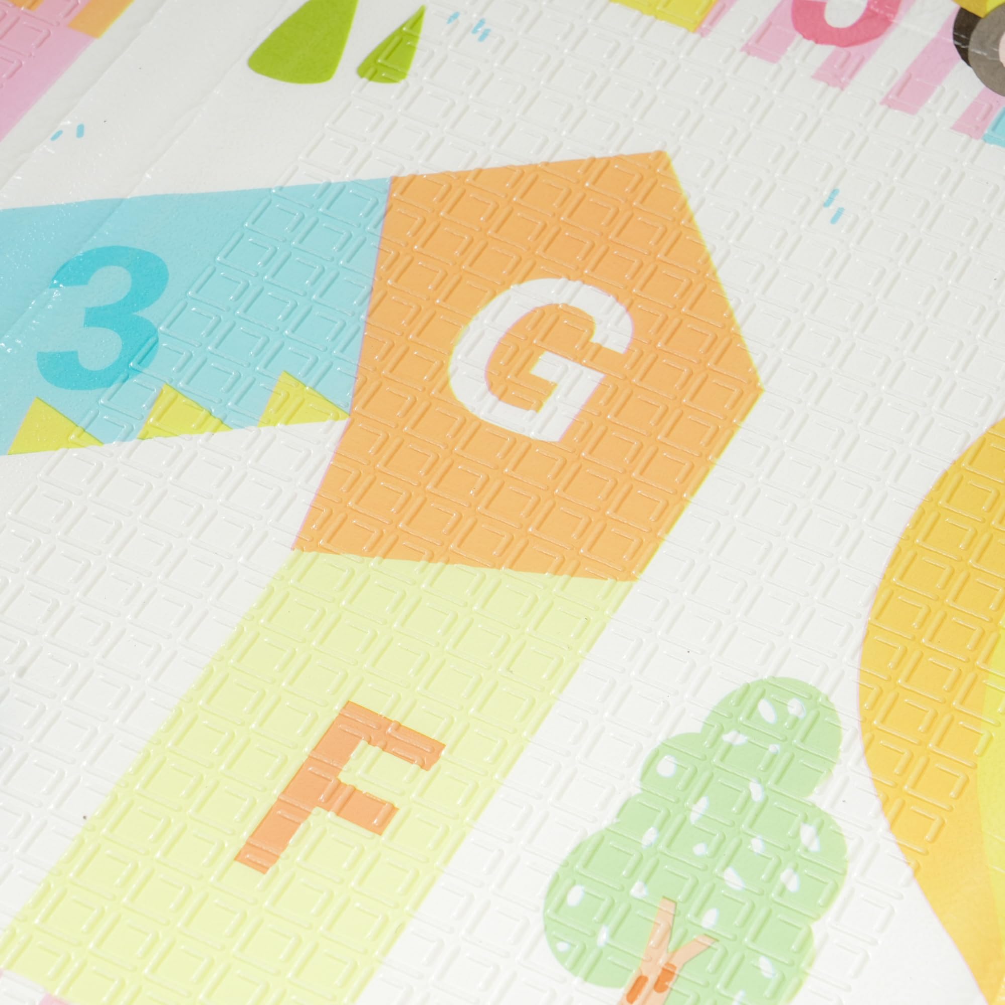 AIYAPLAY Tappeto per Bambini 0-3 Anni con Bordi Cuciti, Lettere dell'Alfabeto e Superficie Impermeabile, Tappeto Gattonamento in XPE e PE, 200x180x1.5 cm, Multicolore