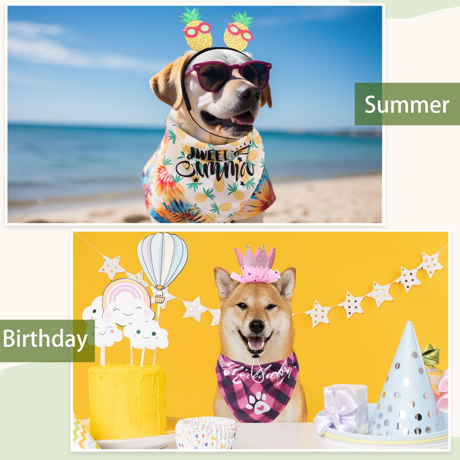 Dansydaisy 20 bandanas de Navidad para perro, accesorios de disfraz para mascotas, bufanda ajustable para perro, bandanas para Halloween, Acción de Gracias, Navidad, bufanda grande para mascotas,