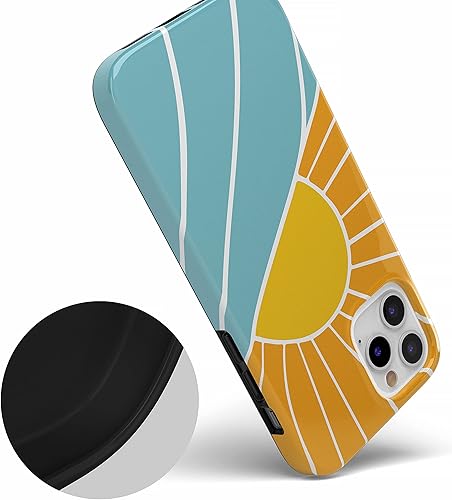 Miniatura 3 de Casely Funda para iPhone 12/12 Pro | Ondas y rayos | Sunshine Girly | Diseño clásico ultrafino