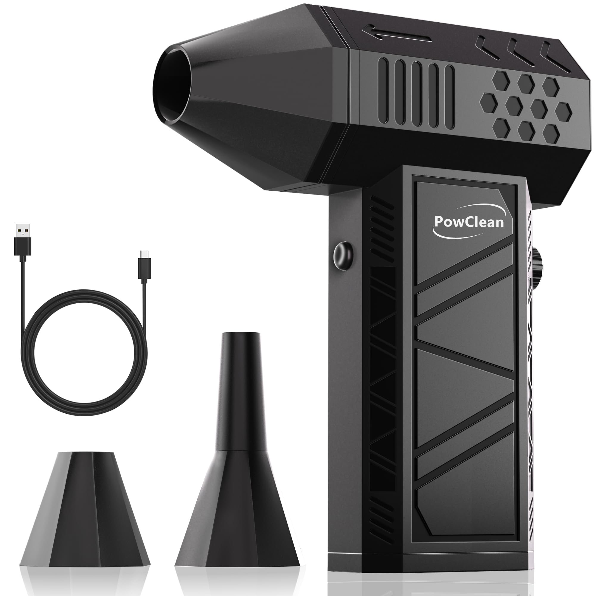 Dépoussiéreur à air comprimé, dépoussiéreur électrique, super puissant 130 000 tr/min, mini souffleur à poussière pour clavier d'ordinateur, nettoyage de voiture, maison et extérieur