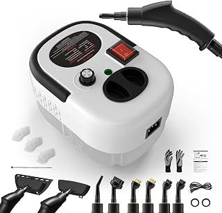 Steam Cleaner, High Pressure Steamer for Cleaning, 1200ml Water Tank, 15s Fast Heating Handheld Steam Cleaner for Home, Portable Steamer Handheld for Car, Windows, Kitchen, Bathroom, Tile, Furniture