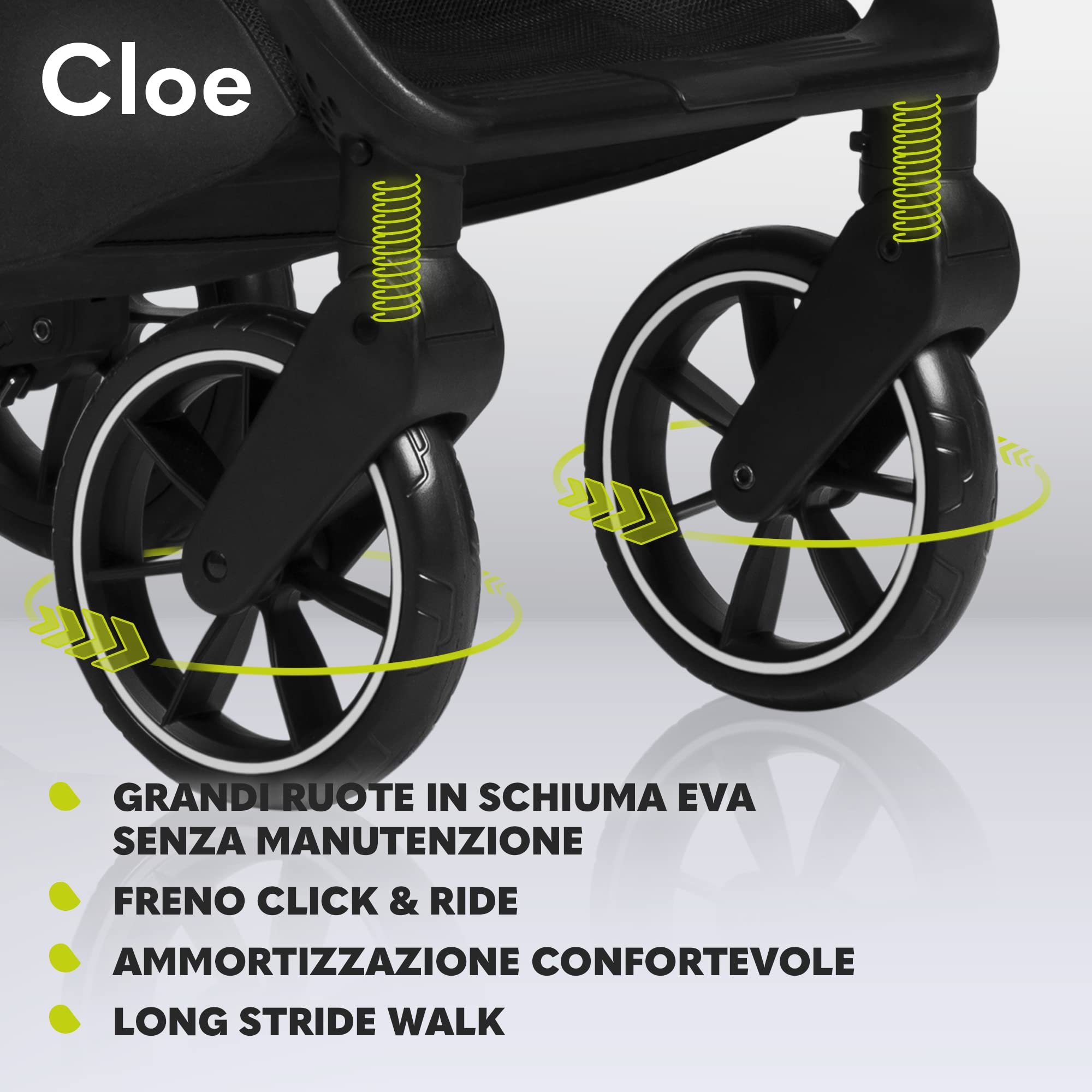 LIONELO Cloe Passeggino Leggero Pieghevole per Bambini fino a 22 kg | Dalla Nascita, Schienale Regolabile, Posizione Nanna, Impermeabile, Cinture 5 Punti, Ruote XXL, Zanzariera e Portabicchieri