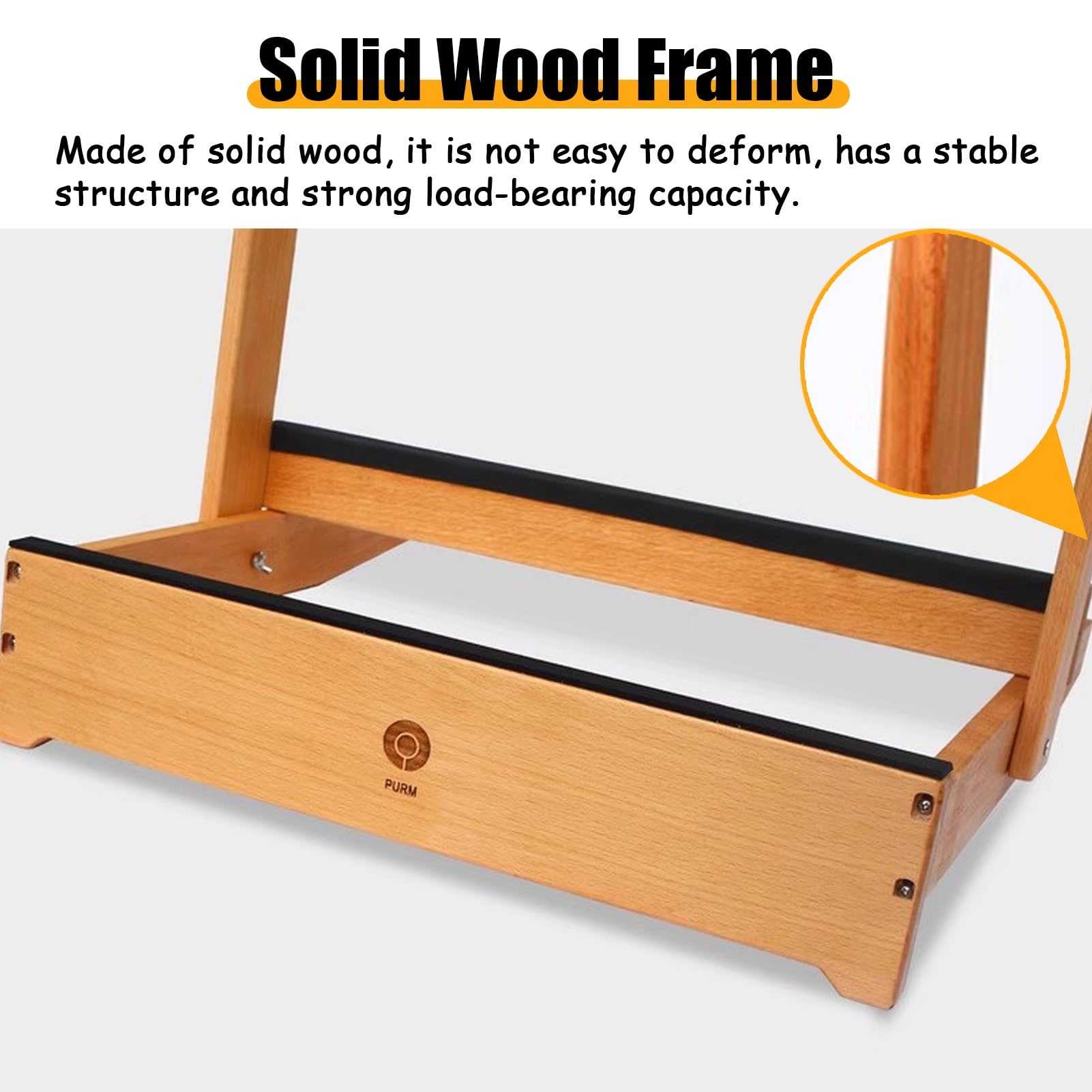 Espositore multi-racchetta, contiene 6 racchette, organizer da pavimento in legno per strumenti a corda e tennis