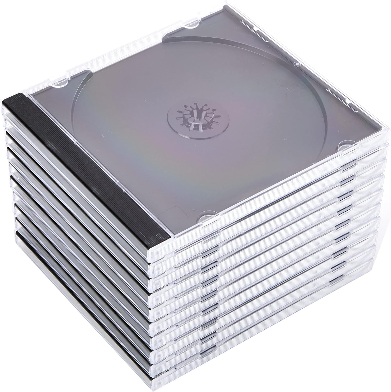Hama Boîtier standard pour CD et disques Blu-Ray, Noir/Transparent, 10 pièces