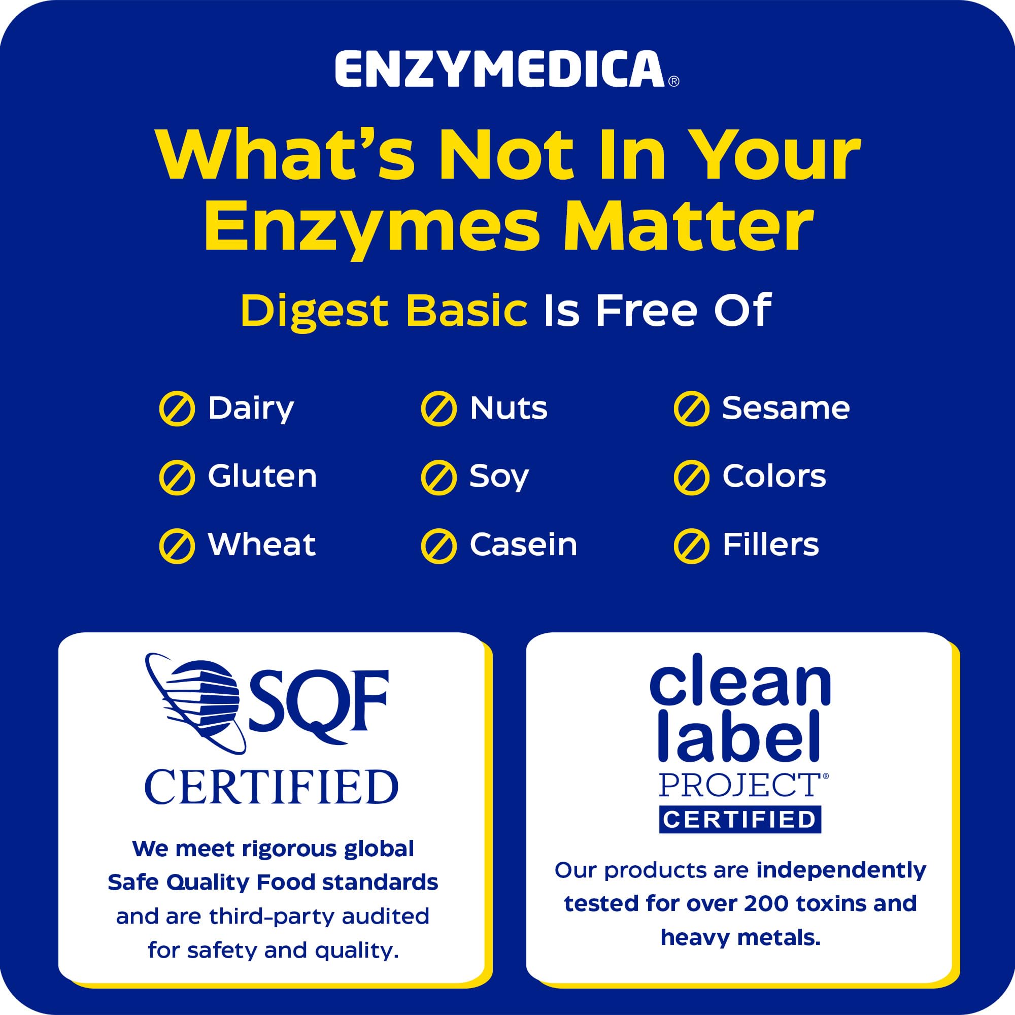 Enzymedica, Digest Basic, Fórmula Enzimática, Reduce los Gases, Mejora la Absorción de Nutrientes, con ATP y Magnesio, Sin Gluten, Sin lácteos, 90 Cápsulas