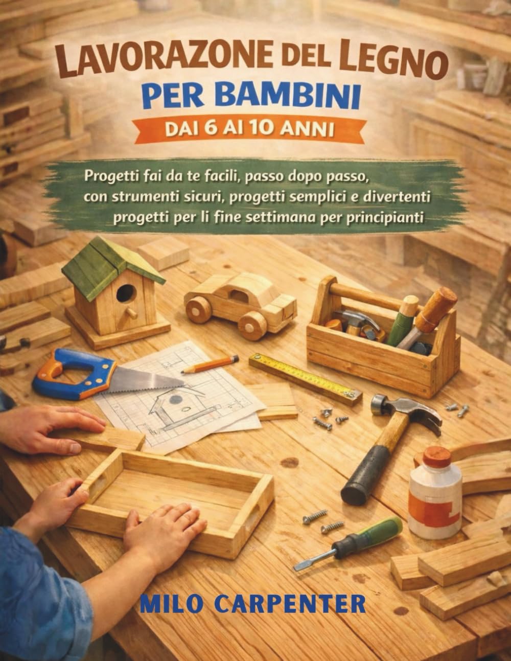 LAVORAZIONE DEL LEGNO PER BAMBINI DAI 6 AI 10 ANNI: Progetti fai da te facili, passo dopo passo, con strumenti sicuri, progetti semplici e divertenti progetti per il fine settimana per principianti
