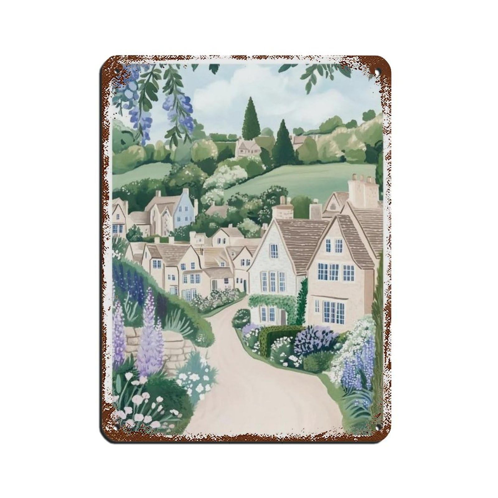 Lxwnze 30L X 40W Cm Cotswolds Poster, Cotswolds Art, Travel Poster Tin Sign Vintage Metal Pub Club Cafe Bar Home Wall Art Decoration Poster Retro 12X16inch(30X40cm)