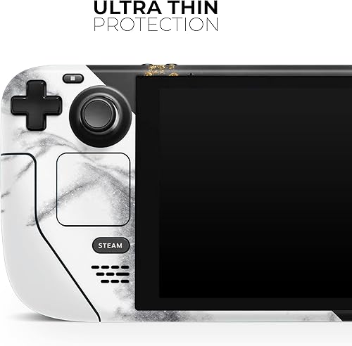 Miniatura 4 de Design Skinz - Compatible con Steam Deck - Calcomanía protectora de vinilo extraíble resistente a los arañazos - Mármol blanco y negro y lámina