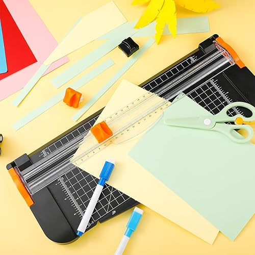 Miniatura 7 de 10 piezas de cortador de papel de repuesto para recortadora de papel de repuesto para recortadora de papel A4 negro y blanco (negro, naranja)