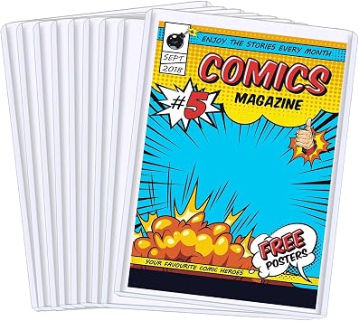 15Pack Comic Book Toploaders - 7.6x11 Inch Premium PVC Hard Sleeves for Current & Silver Age Comics | Crystal Clear Protection | Display, Storage & Collection Holder 15