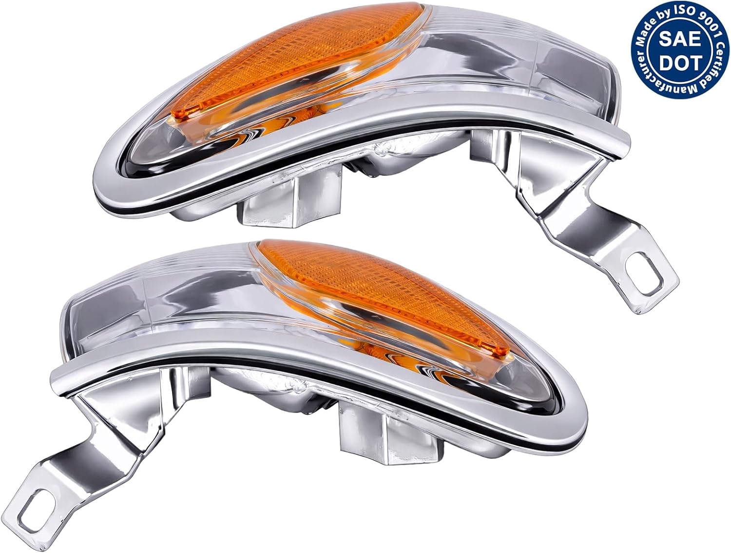 Auto Parts Avenue APA Replacement Chrome Trim Corner Parking Lamp for 2001 2002 2003 2004 Tacoma Passenger Right and Driver Left Side PAIR