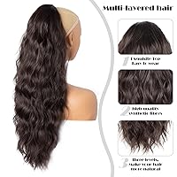 Vista 26 de Cola de caballo con cordón para mujer, extensión de cola de caballo de 26 pulgadas de largo, extensiones de cabello sintético suave, extensión