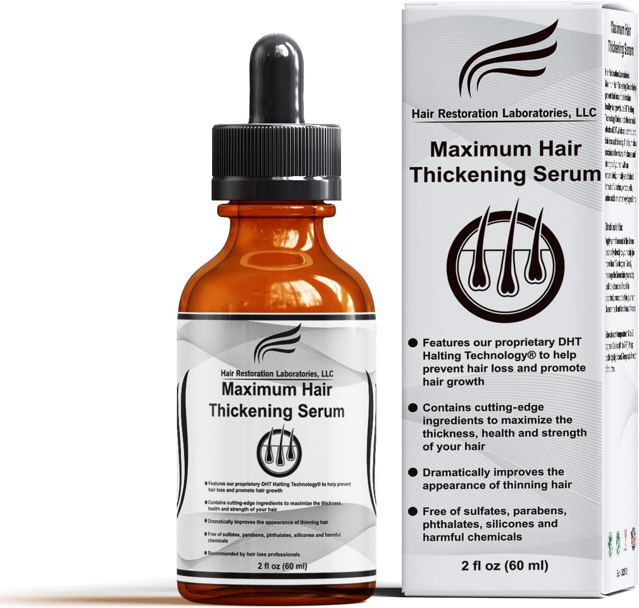 Maximum Hair Thickening Serum | Powerful Loss Treatments for Men & Women | Key Ingredients Stimulate and Nourishing | Daily Use Styling Scalp Treatment, 2 Fl Oz