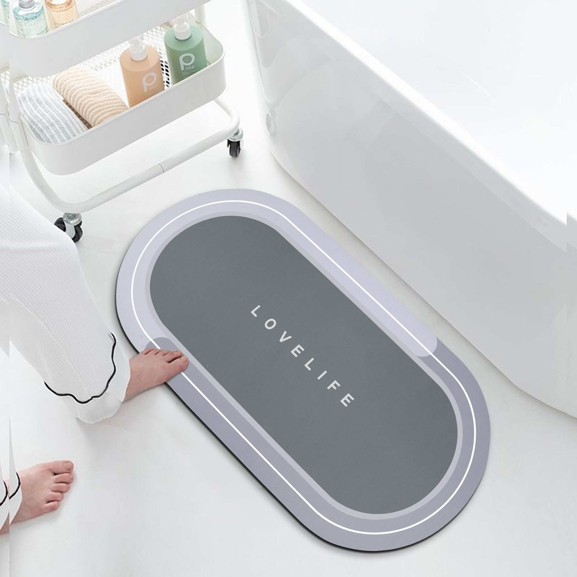 YCTMALL Rubber Bath mats Quick-Drying Non-Slip Bathroom mat Super Absorbent Bath mat Instant Dry Bath mat, Bathroom Rug in Front of The Kitchen Sink,