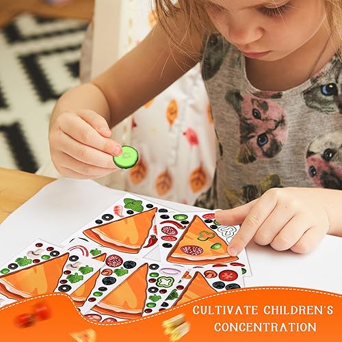 Miniatura 6 de 24 hojas de calcomanías para hacer tu propia pizza, mezcla y combina calcomanías de pizza DIY pizza se adhiere a hongos, calcomanías de pizza,