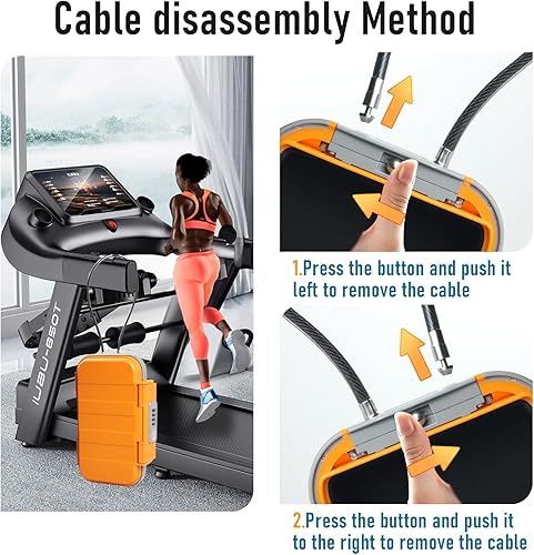 Miniatura 5 de Caja de seguridad portátil, combinación segura con cable extraíble, establece tu propia combinación, para viajes, actividades familiares y de
