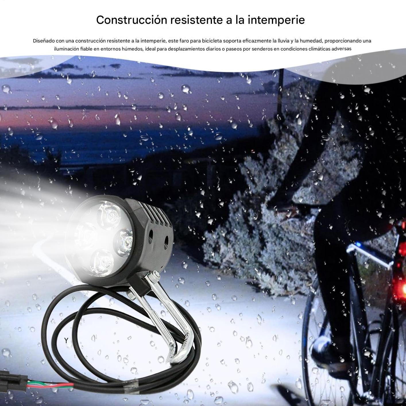 Illuminazione anteriore per bicicletta, design con per faro da ciclismo, luce per bicicletta resistente all'acqua, per esterni, spostamenti urbani, sicurezza , monopattini elettrici