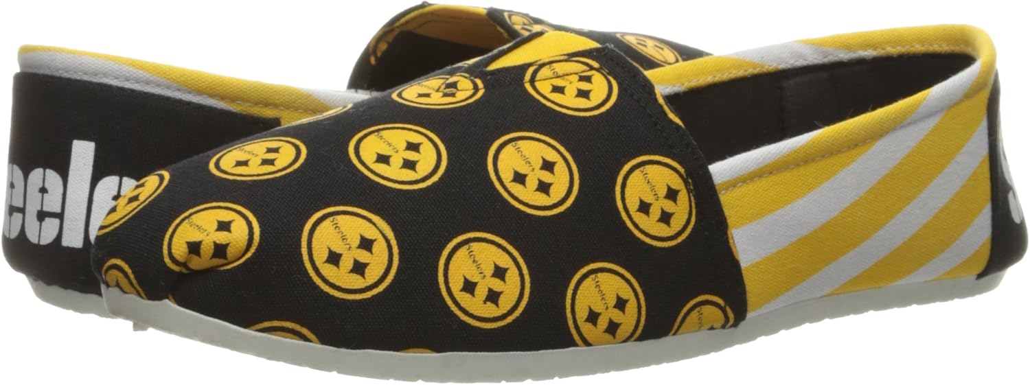 FOCO Women's NFL Team Logo Ladies Fashion Slip On Canvas Shoes