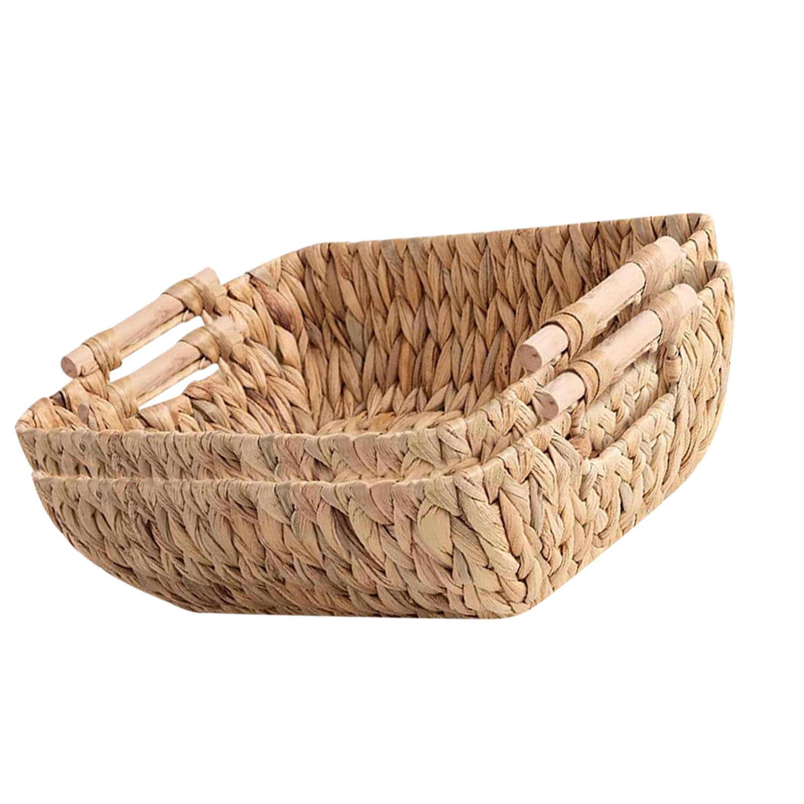 Kalttoy Twin Pack Simple Stylish Rattan Desk Organizers Multipurpose Basket for Neat and Clean Workspaces or Bedrooms Nonconformist Home Decor