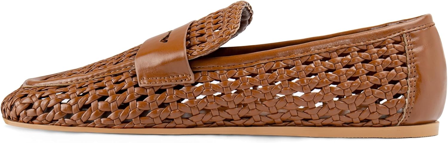 Woven Penny Loafers for Women Slip On Loafers Shoes Dressy Casual Comfort Woven Closed Round Toe Flats Shoes Moccasins Work Office Church Daily Walking Business