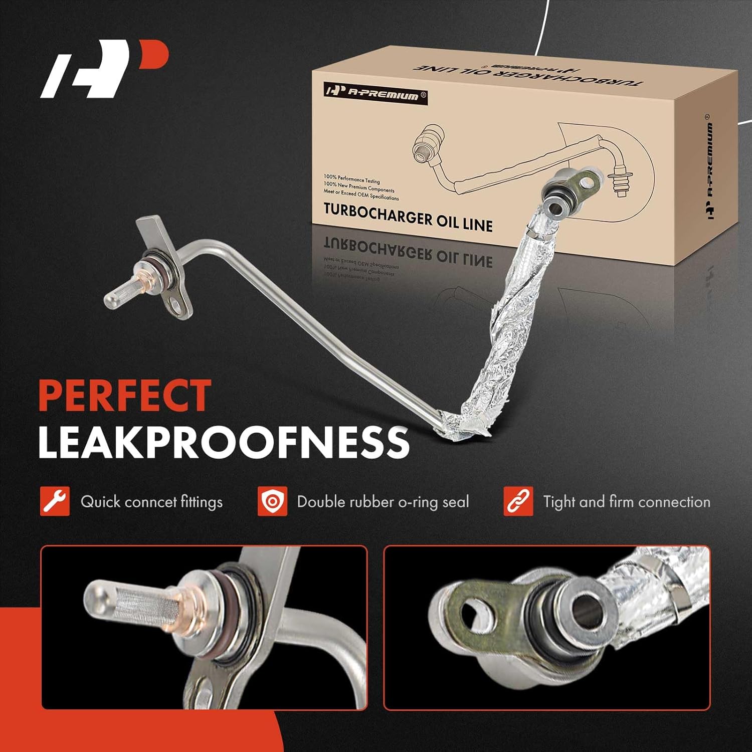 A-Premium Turbocharger Oil Line Compatible with Ford Explorer 2020-2021, Ranger 2019-2021, Bronco 2021, 2.3L